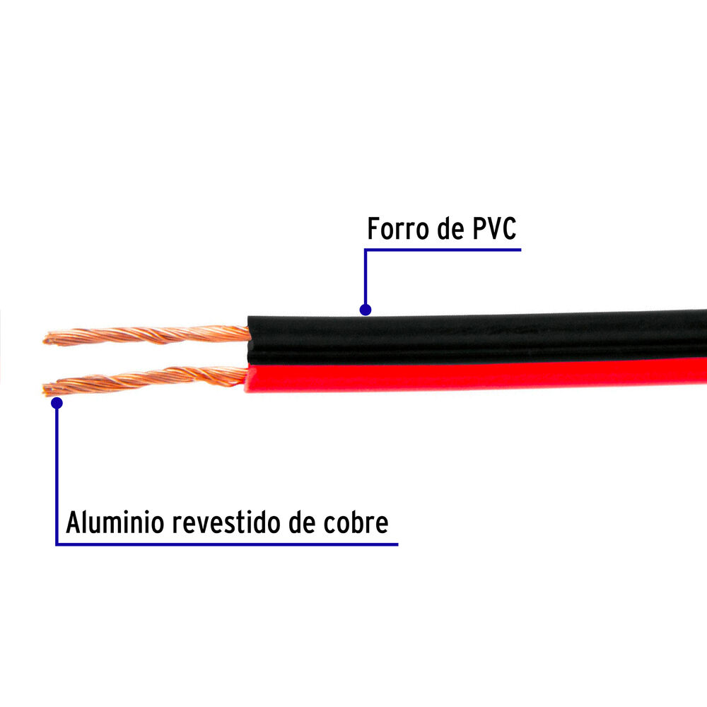 Cable Para Parlantes Bicolor 22 Awg 100mts Volteck image number 1.0